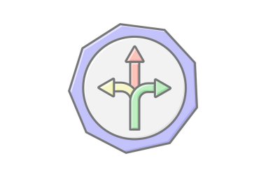 Alternatif Yol İmza çizgi simgesi, vektör, piksel mükemmel, illüstratör dosyası