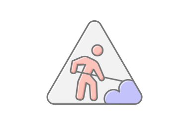 Yol Çalışmaları Lineal renk simgesi, vektör, piksel mükemmel, illüstratör dosyası imzala