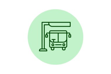 Otobüs Durağı beşgen, vektör, piksel mükemmel, illüstratör dosyası