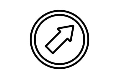 Ok Yukarı Sağ çizgi simgesi, vektör, piksel mükemmel, illüstratör dosyası