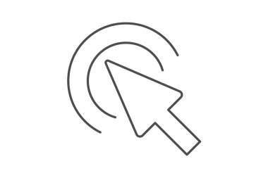 İmleç ince çizgi simgesi, vektör, piksel mükemmel, illüstratör dosyası