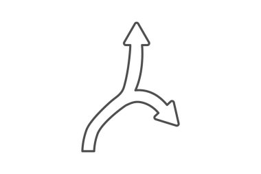 Düz Ok ince çizgi simgesi, vektör, piksel mükemmel, illüstratör dosyası