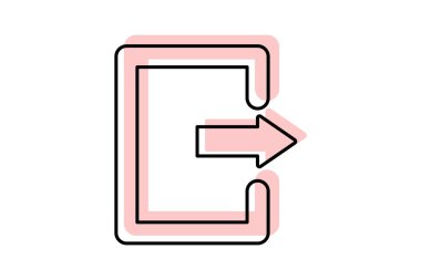 Serbest Çıkış Oku renk gölge inceltici simge, vektör, piksel mükemmel, illüstratör dosyası