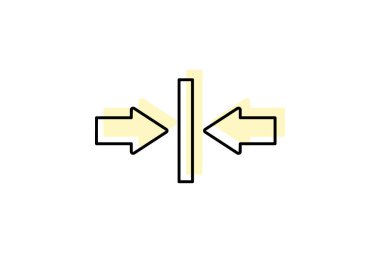 Ok renk gölge ince çizgi simgesi, vektör, piksel mükemmel, illüstratör dosyasını karşılaştır