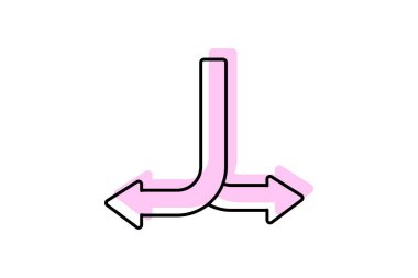 Çift Yönlü Ok renk gölge inceltici simge, vektör, piksel mükemmel, illüstratör dosyası