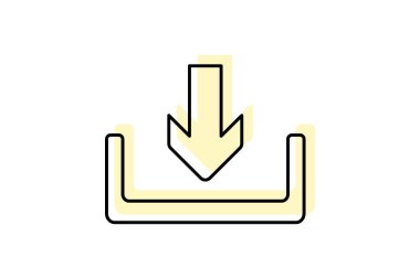 Tray Arrow renk gölge ince çizgi simgesi, vektör, piksel mükemmel, illüstratör dosyası