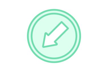 Sol Ok duoton satır simgesi, vektör, piksel mükemmel, illüstratör dosyası