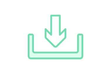 Tray Arrow duotone satır simgesi, vektör, piksel mükemmel, illüstratör dosyası