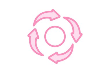 Çember Ok duoton çizgi simgesi, vektör, piksel mükemmel, illüstratör dosyası