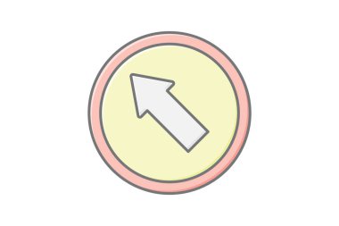 Sol üst çizgi renk simgesi, vektör, piksel mükemmel, illüstratör dosyası