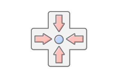 Uzak Ok doğrusal renk simgesi, vektör, piksel mükemmel, illüstratör dosyası