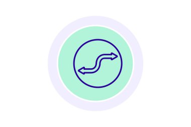 Eğri Ok renk çemberi simgesi, vektör, piksel mükemmel, illüstratör dosyası