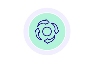 Çember Ok renk çemberi simgesi, vektör, piksel mükemmel, illüstratör dosyası