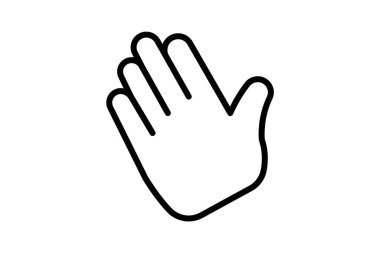 Bye Hand çizgi simgesi, vektör, piksel mükemmel, illüstratör dosyası