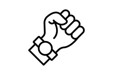 Kol saati El çizgisi simgesi, vektör, piksel mükemmel, illüstratör dosyası