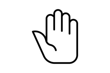 Stop Hand line icon , vector, pixel perfect, illustrator file clipart