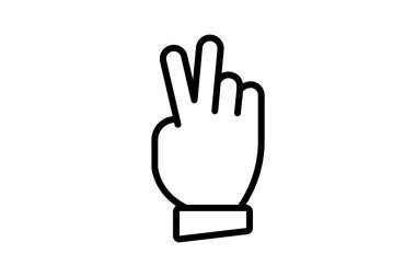 Peace Hand çizgi simgesi, vektör, piksel mükemmel, illüstratör dosyası