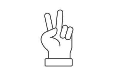 Peace Fingers Two thinline icon , vector, pixel perfect, illustrator file clipart