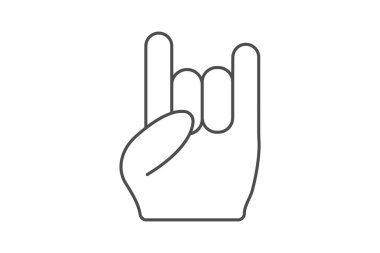 Rock Hand thinline icon , vector, pixel perfect, illustrator file clipart