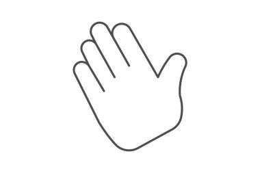 Güle güle El İnce çizgi simgesi, vektör, piksel mükemmel, illüstratör dosyası