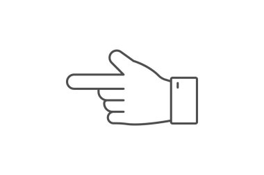 Sağ El ince çizgi simgesi, vektör, piksel mükemmel, illüstratör dosyası