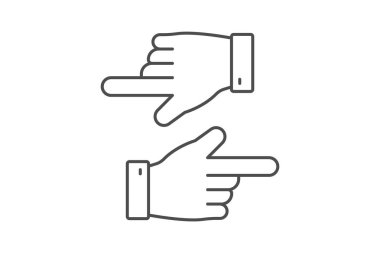 Eller ince simge, vektör, piksel mükemmel, illüstratör dosyası