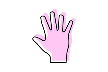 Palm Hand renk gölge ince simgesi, vektör, piksel mükemmel, illüstratör dosyası