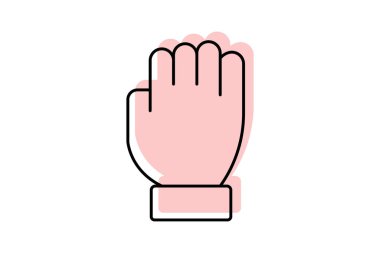 Sürüklenen El Rengi İnce Çizgisi simgesi, vektör, piksel mükemmel, illüstratör dosyası