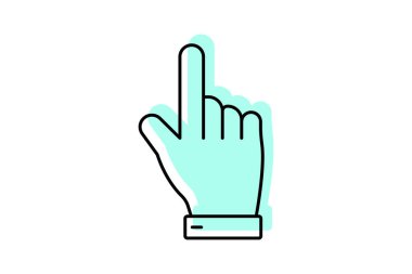 Index Finger color shadow thinline icon , vector, pixel perfect, illustrator file clipart