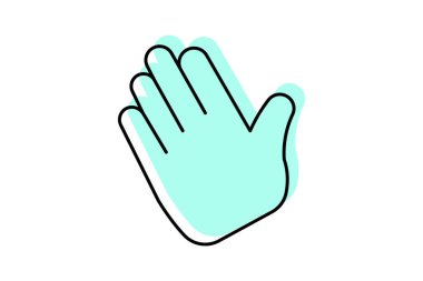 Hoşçakal El Rengi İnce Çizgisi simgesi, vektör, piksel mükemmel, illüstratör dosyası