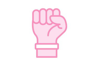 Yumruk El duoton çizgi simgesi, vektör, piksel mükemmel, illüstratör dosyası