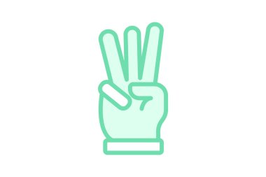 Three Finger duotone line icon , vector, pixel perfect, illustrator file clipart