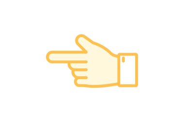 Sağ El duoton çizgi simgesi, vektör, piksel mükemmel, illüstratör dosyası