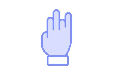 Üç Parmak duoton çizgi simgesi, vektör, piksel mükemmel, illüstratör dosyası