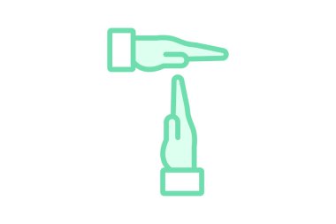 Zaman aşımı El duoton çizgi simgesi, vektör, piksel mükemmel, illüstratör dosyası