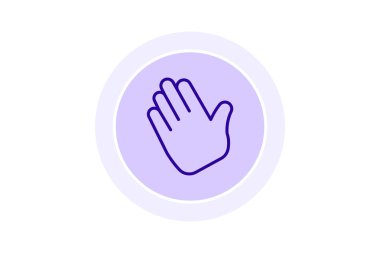 Bye Hand renk çemberi simgesi, vektör, piksel mükemmel, illüstratör dosyası