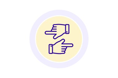 Eller renk çemberi simgesi, vektör, piksel mükemmel, illüstratör dosyası