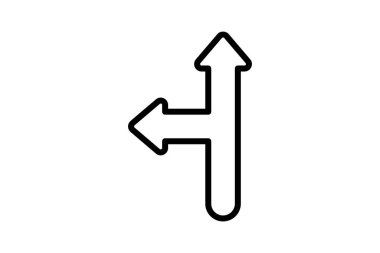 Yukarı ve Sol çizgi simgesi, vektör, piksel mükemmel, illüstratör dosyası