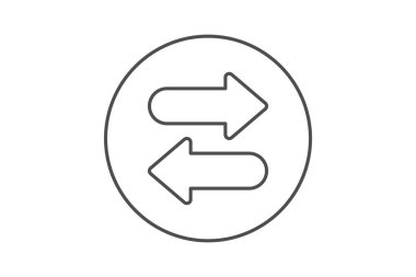 Ters Ok ince çizgi simgesi, vektör, piksel mükemmel, illüstratör dosyası