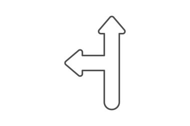 Yukarı ve Sol ince çizgi simgesi, vektör, piksel mükemmel, illüstratör dosyası