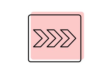 Sembol Sağ Renk Gölgesi İnce Çizgisi simgesi, vektör, piksel mükemmel, illüstratör dosyası