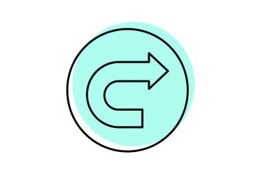 Arrow renk gölge ince çizgi simgesi, vektör, piksel mükemmel, illüstratör dosyası