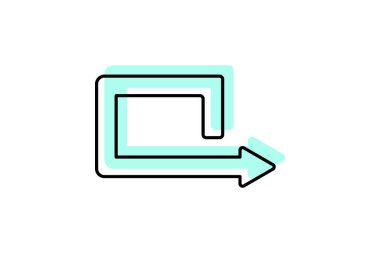 Arrow renk gölge ince çizgi simgesi, vektör, piksel mükemmel, illüstratör dosyası