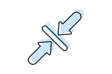 Arrow renk gölge ince çizgi simgesi, vektör, piksel mükemmel, illüstratör dosyasını kapat