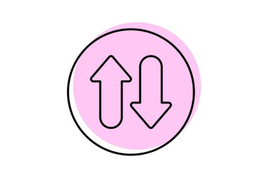 Renk gölge ince çizgi simgesi, vektör, piksel mükemmel, illüstratör dosyası değiştir