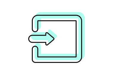 Arrow renk gölge ince çizgi simgesi, vektör, piksel mükemmel, illüstratör dosyası al