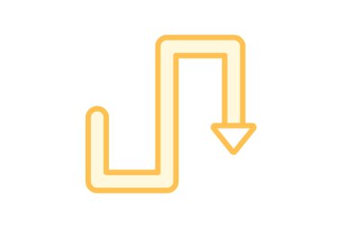 Zig Zag Route duotone satır simgesi, vektör, piksel mükemmel, illüstratör dosyası