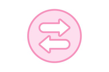 Ters Ok duoton çizgi simgesi, vektör, piksel mükemmel, illüstratör dosyası