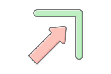 Üst Sağ Köşe doğrusal renk simgesi, vektör, piksel mükemmel, illüstratör dosyası