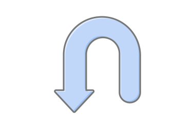 Geri Aşağı doğrusal renk simgesi, vektör, piksel mükemmel, illüstratör dosyası